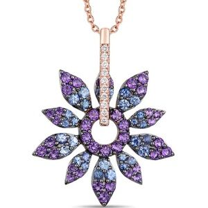 Le Vian - Dazzling Purple and Blue Floral Necklace